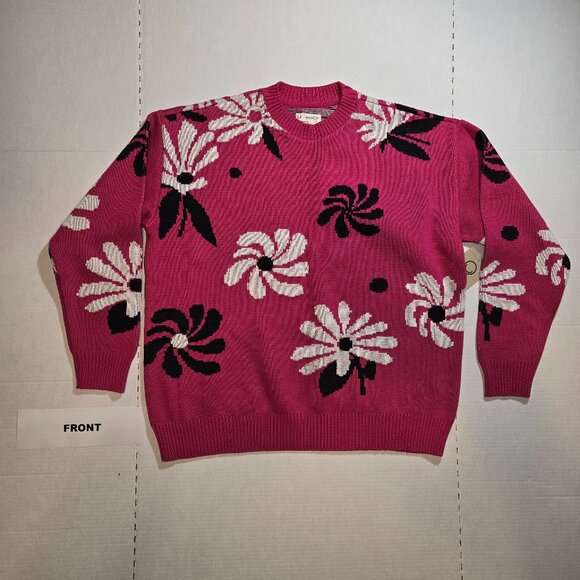 For Days WK8000 Oversized Floral Crew Sweater - Picture 1 of 9